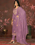 glamorous purple organza designer party wear salwar suit with purple santoon 13630-acy3890 Back View